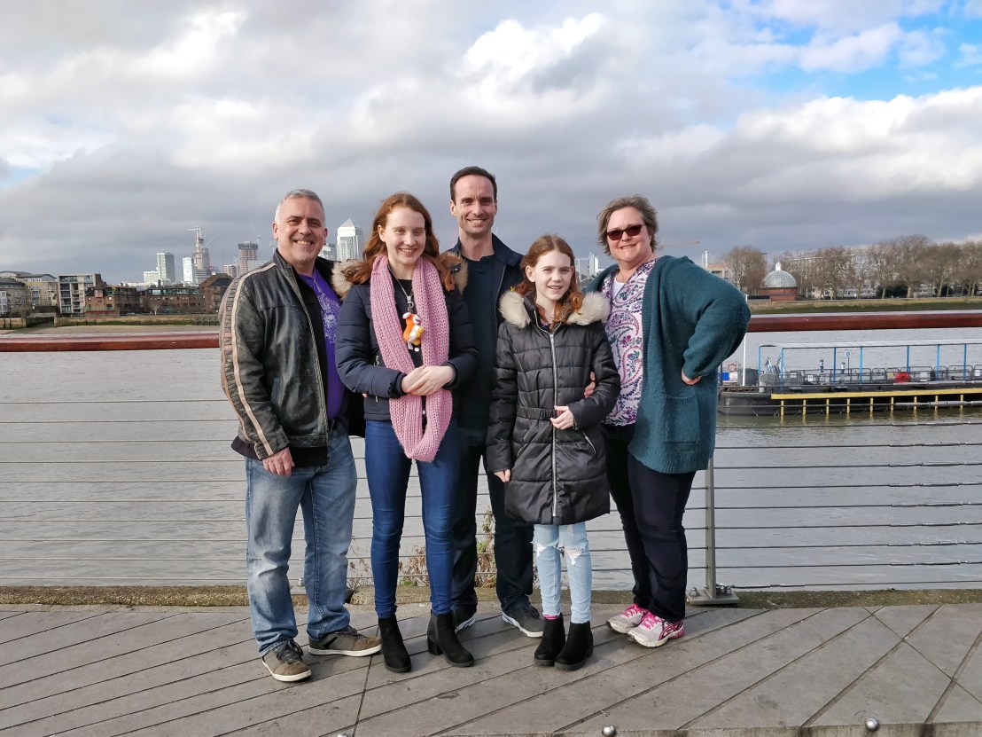 Sensei John Parnell, Arianna, Frank, Alaina and Kirsty by the Thames